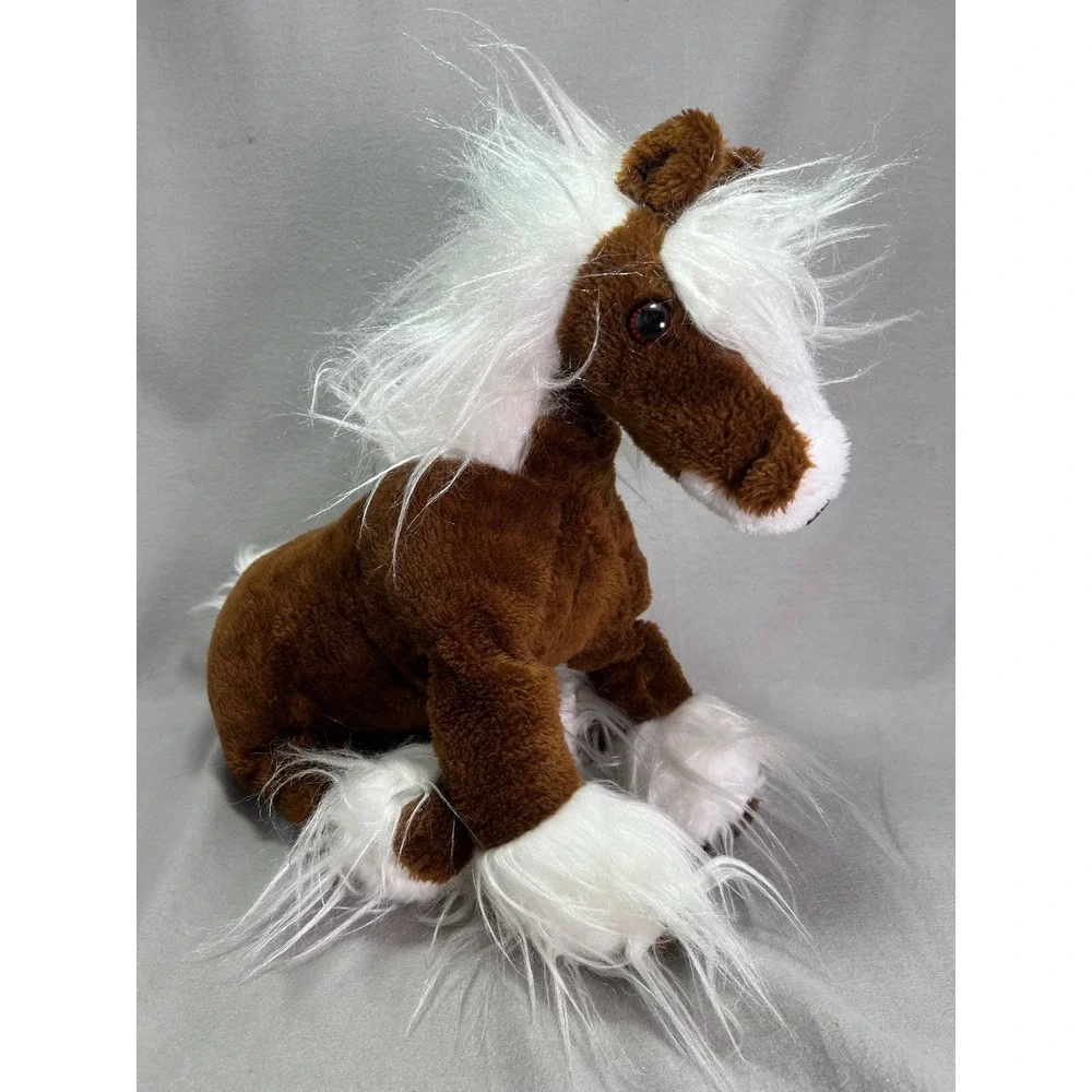 Brooklyn Doll Toy Novelty Company Horse Brown Clydesdale Plush Vintage 1991 18
